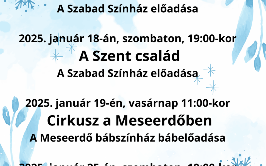 Szabad Színház – Igéző Januári programok